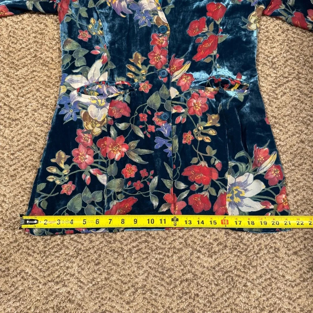 Johnny Was silk floral blazer jacket top - Picture 10 of 10